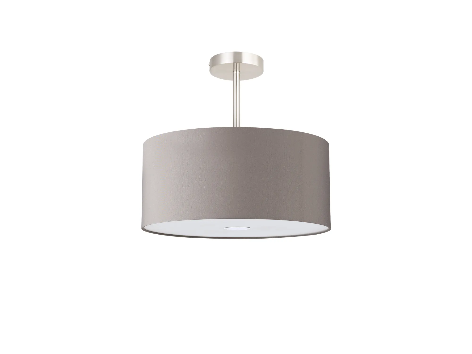 Baymont 40cm Semi Flush 3 Light Satin Nickel, Grey White Laminate, Frosted Diffuser DK0424  Deco Baymont SN GR